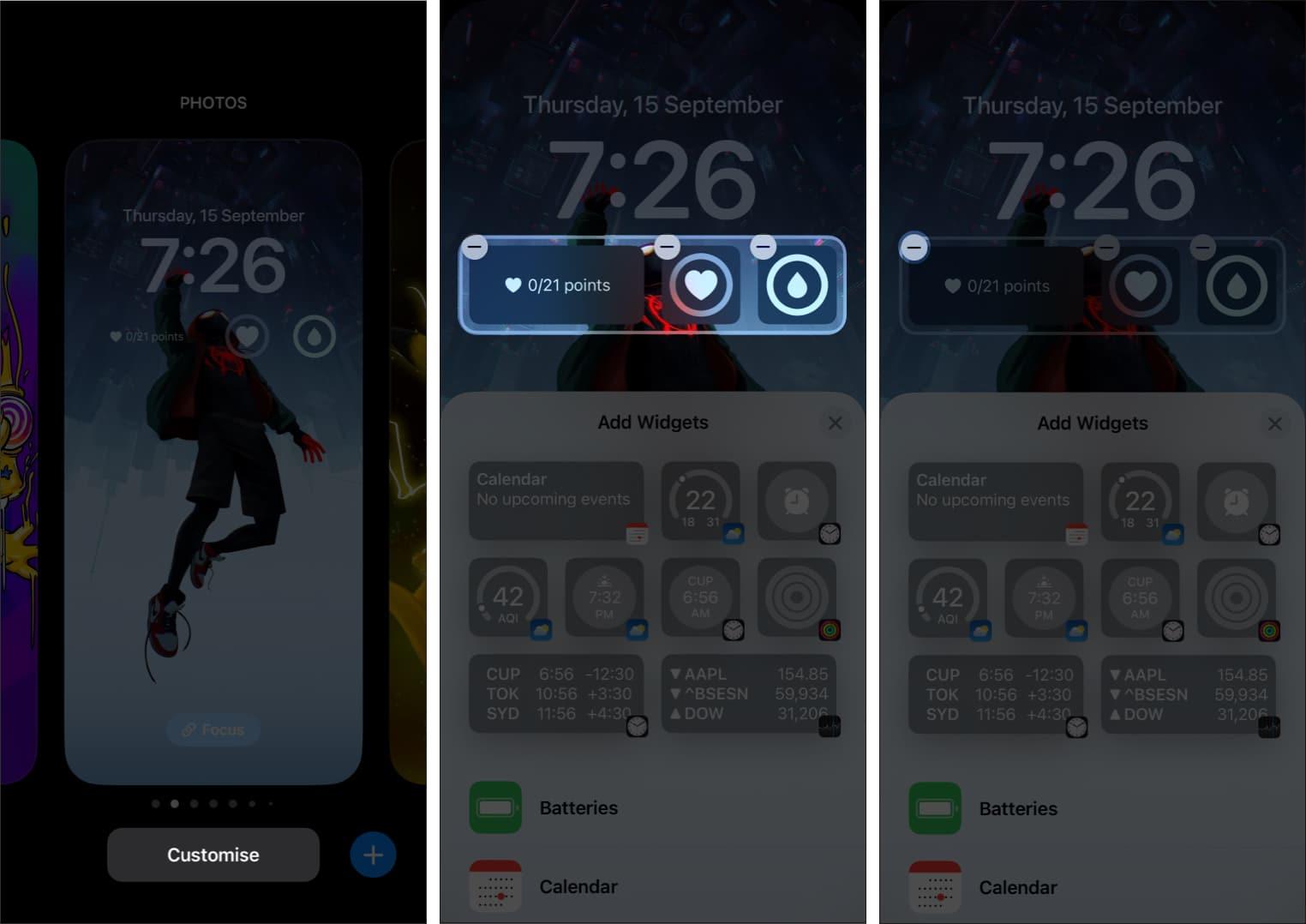 Remove Lock Screen widgets in iOS 16