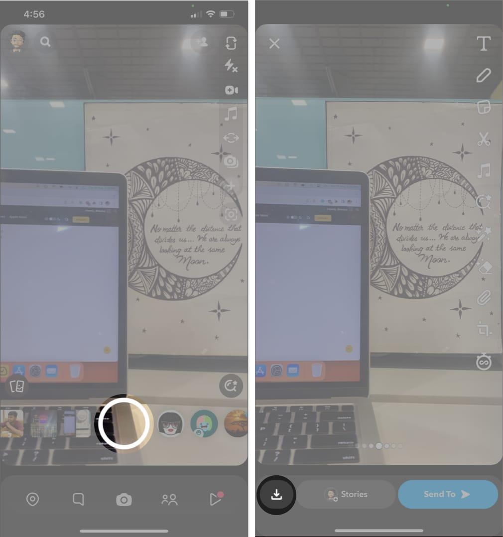 Save the photo or video you recently captured