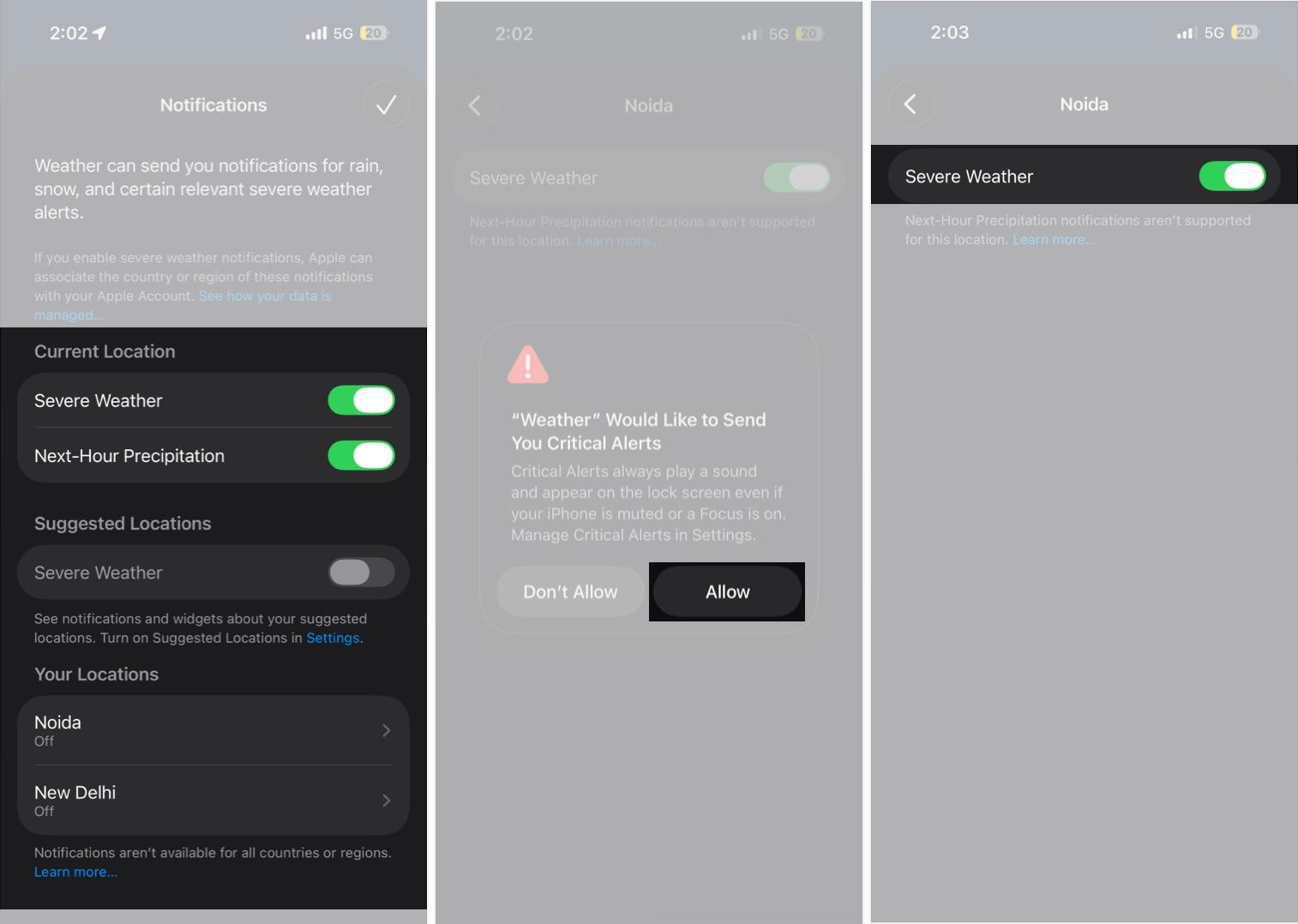 Turn On Severe Weather Alerts in the Weather App on iPhone