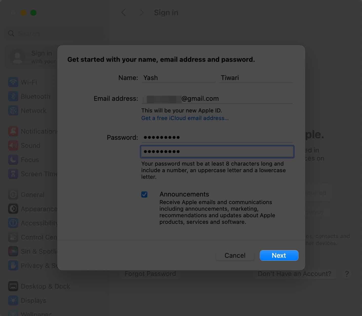 Enter your information click Enter