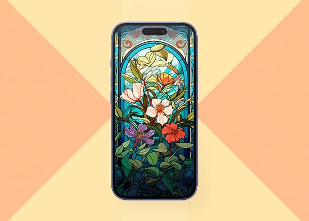 Floral green abstract wallpaper