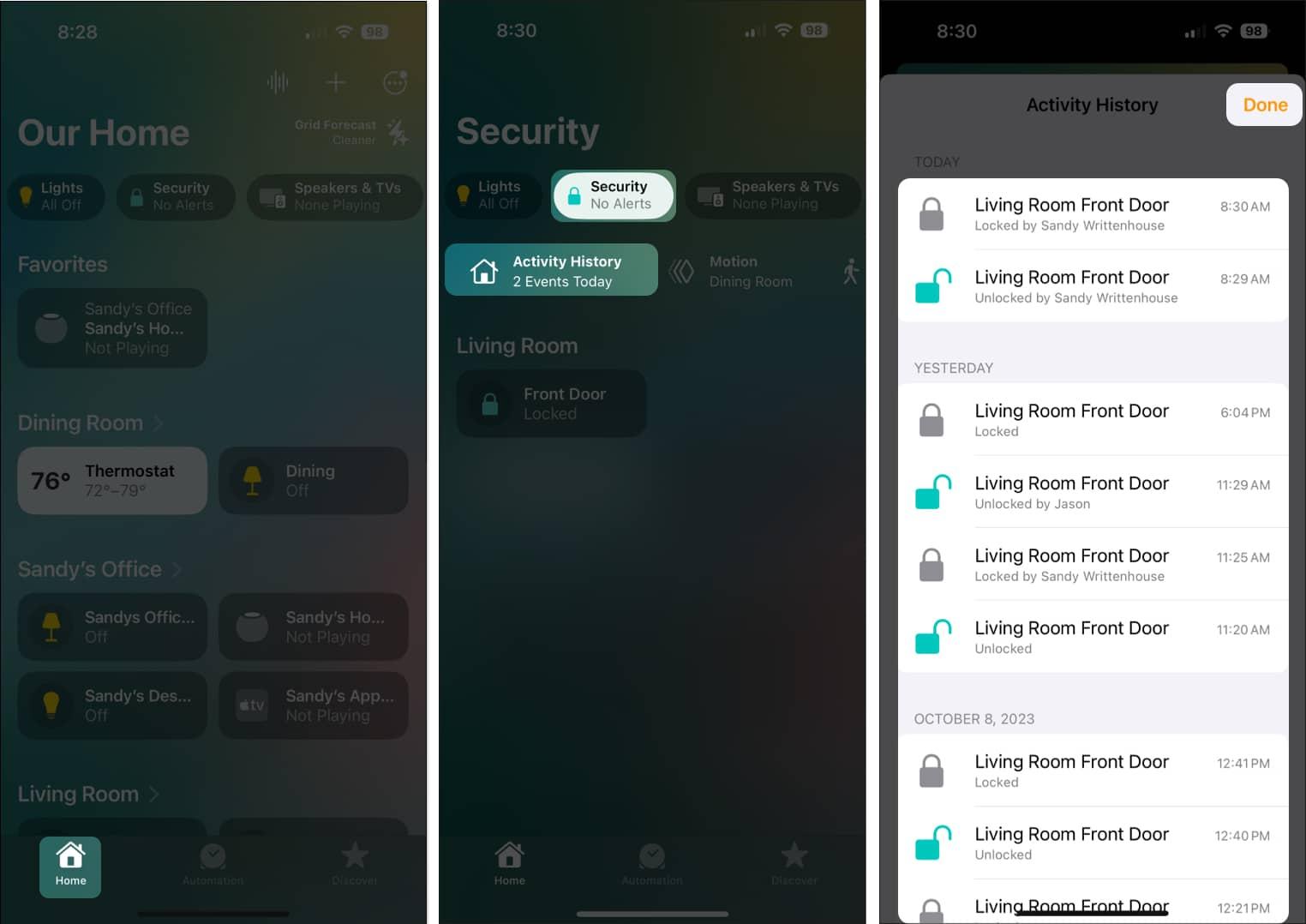 How to view Activity History in the Home app