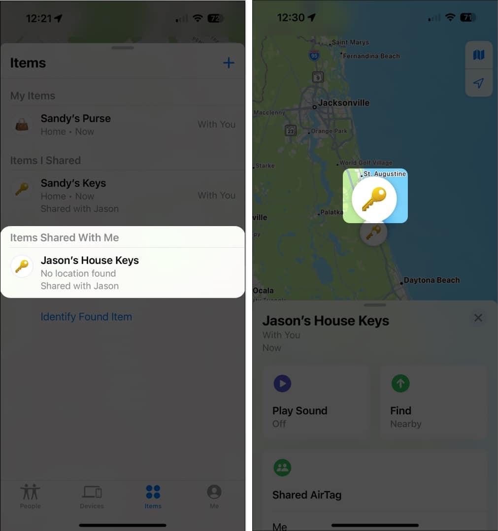 See when recipints accepts airtag invitation