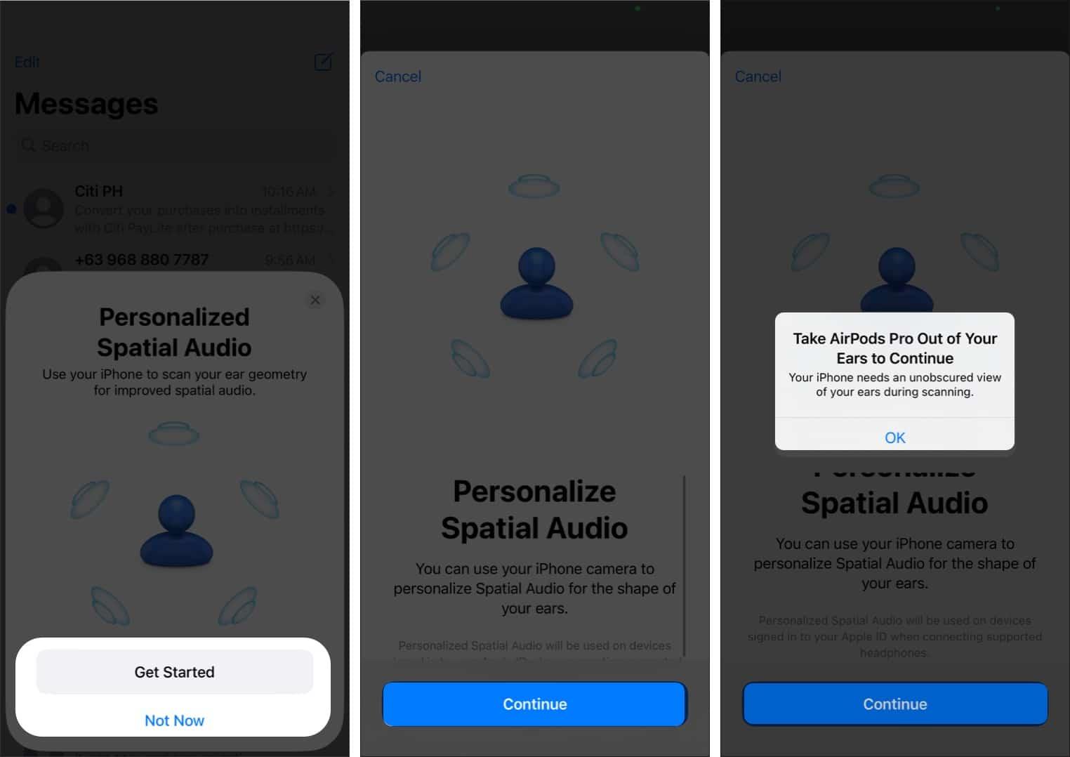 Steps to setup Personalized Spatial Audio for AirPods on iPhone