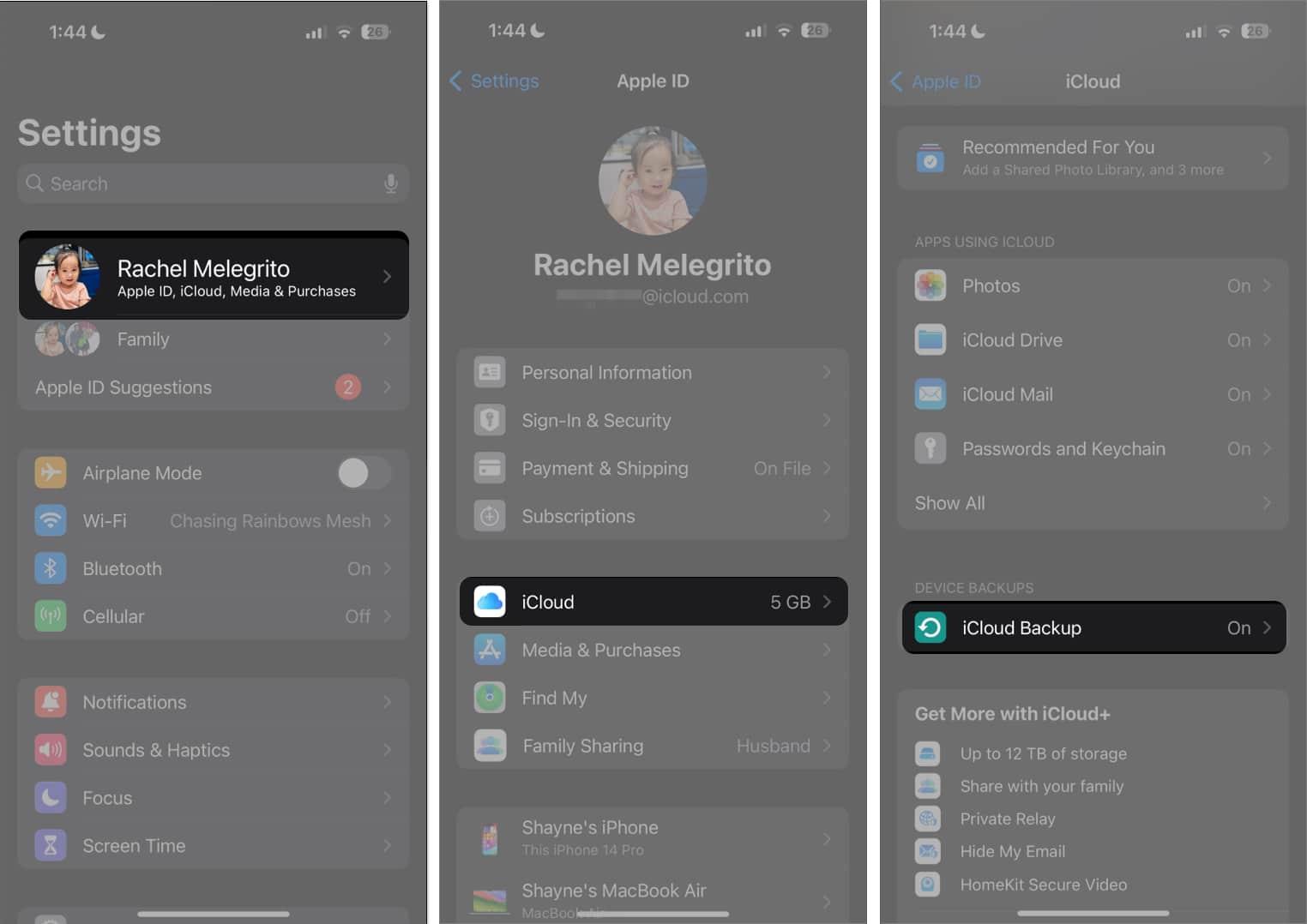 Back up iPhone using iCloud