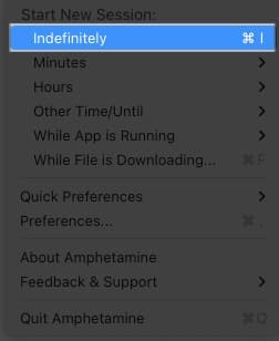 click indefinitely in menu