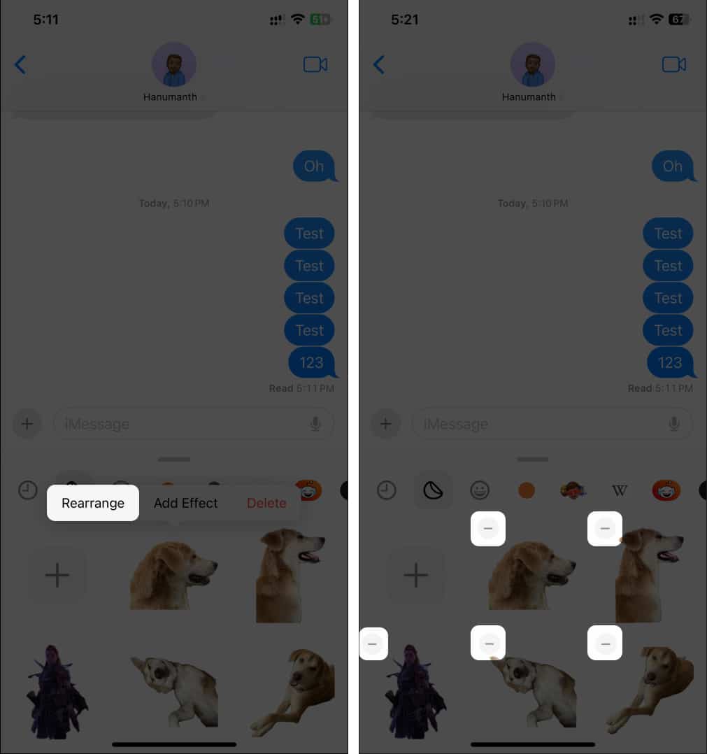 Bulk deleting stickers from the messages app in ios 17