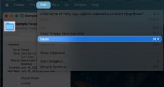 Click the icon thumbnail at the top of the Info window