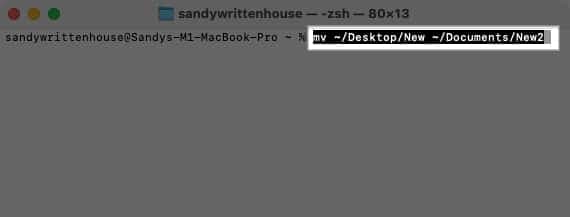 Enter command to move on terminal