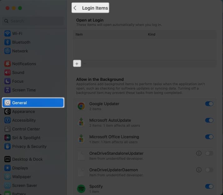 Select Login Items, Under Open at Login, hit the Add plus button