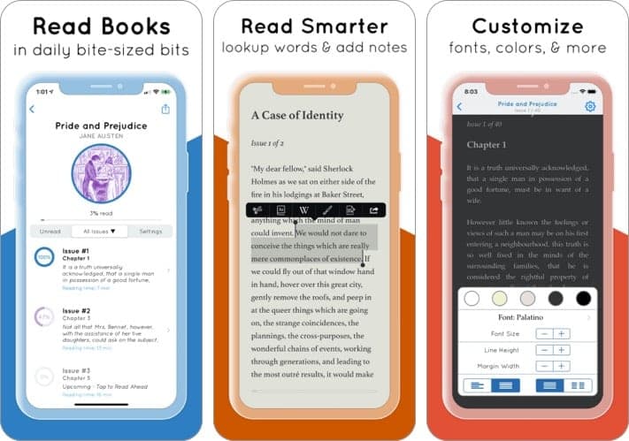 Serial reader ebook app screenshot