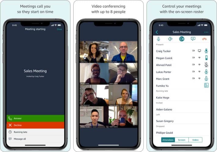 Amazon Chime Video Conference iPhone and iPad App Screenshot