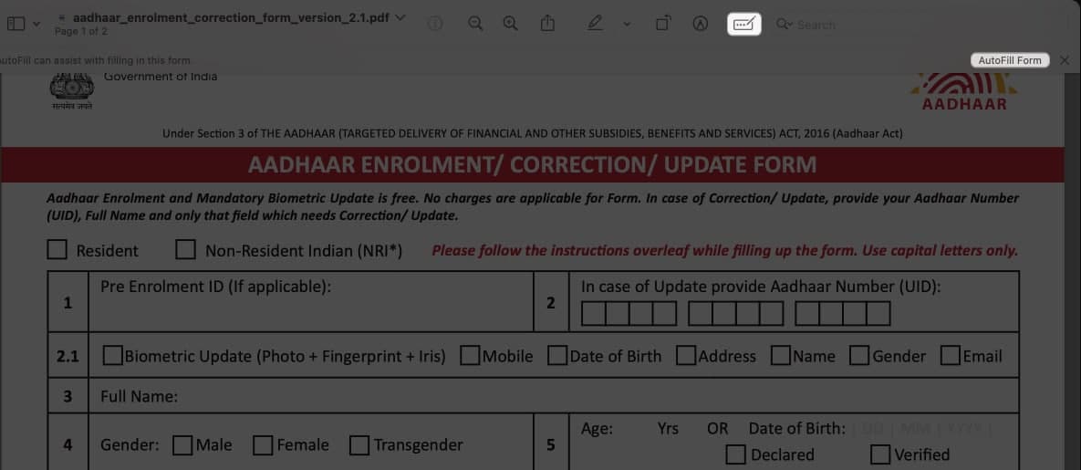 Click AutoFill Form