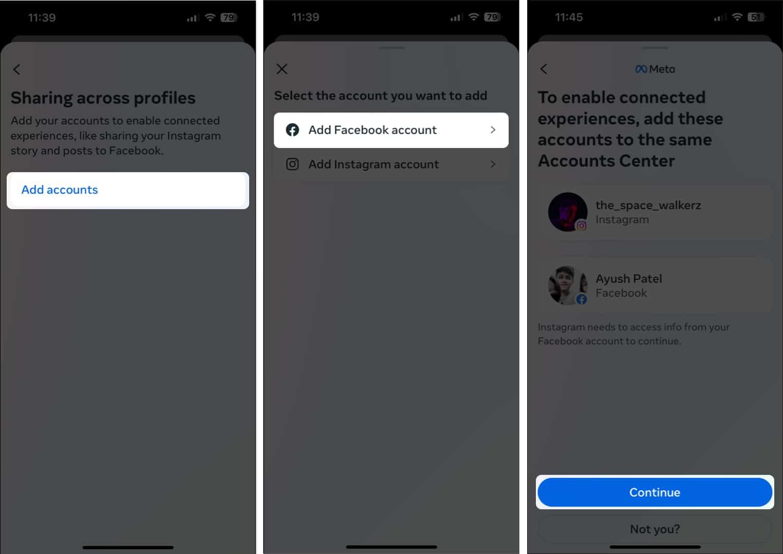 Connect Your Facebook account with Instagram