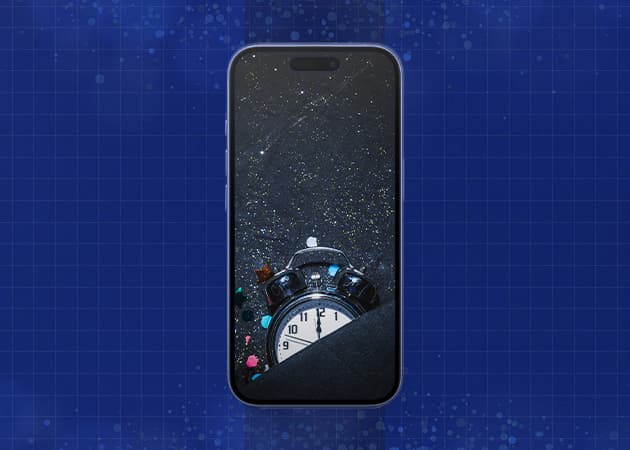 Elegant New Year Countdown Design iPhone Mockup.