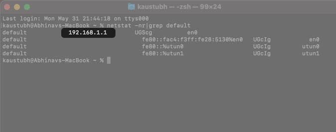How to find the IP address of your router on Mac using Terminal
