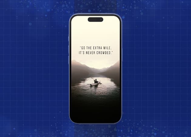 Inspirational 2025 Quote Background iPhone Mockup.
