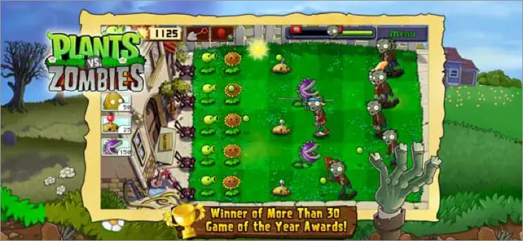Plants vs zombies strategy game for iphone