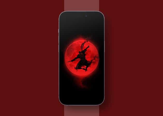 Samurai: Red and Black iPhone Wallpaper