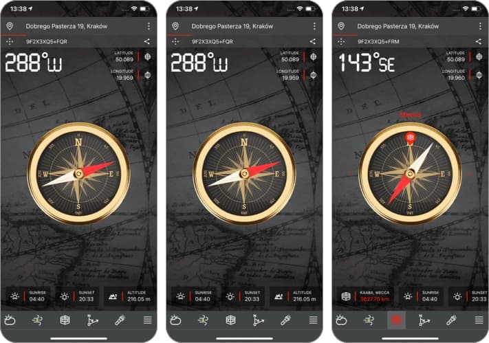 The Best Compass iPhone App Screenshot