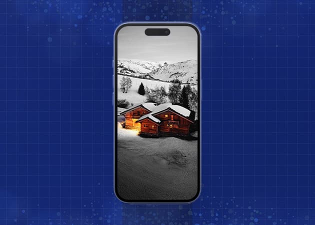 Winter Wonderland New Year Scene iPhone Wallpaper Mockup.