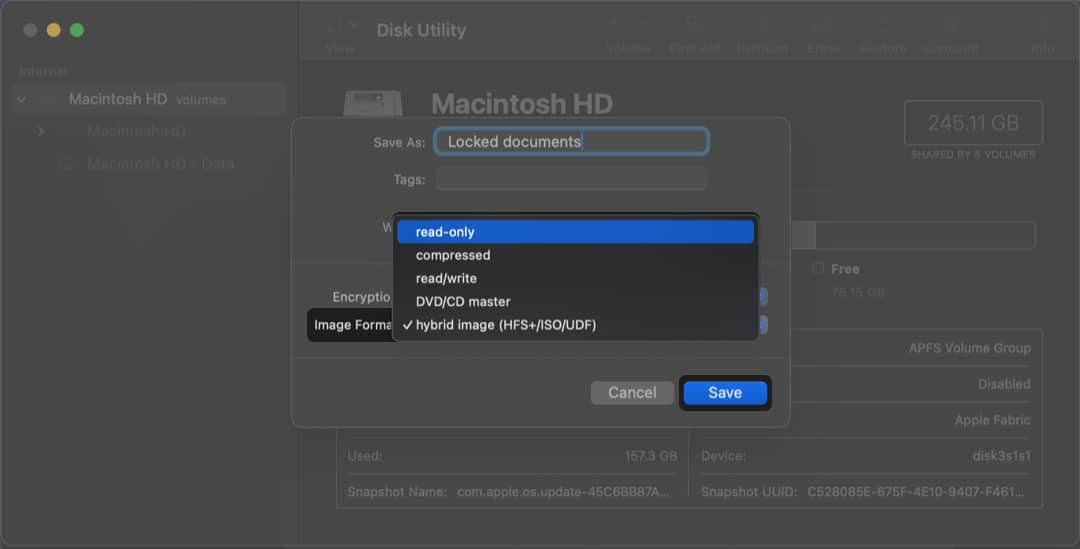 select the image format