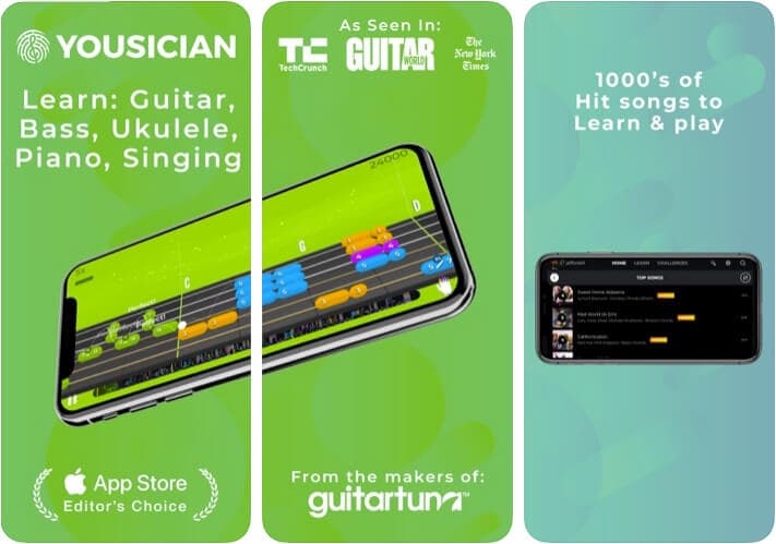 ‎yousician guitar iphone and ipad app screenshot
