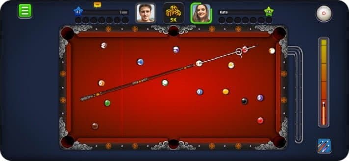 8 ball pool iphone and ipad multiplayer game screenshot