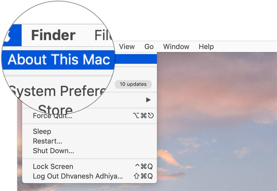 Click On About This Mac