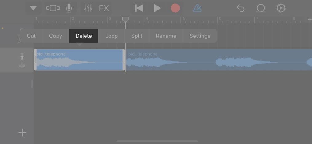 Delete unusable part of the song on iPhone