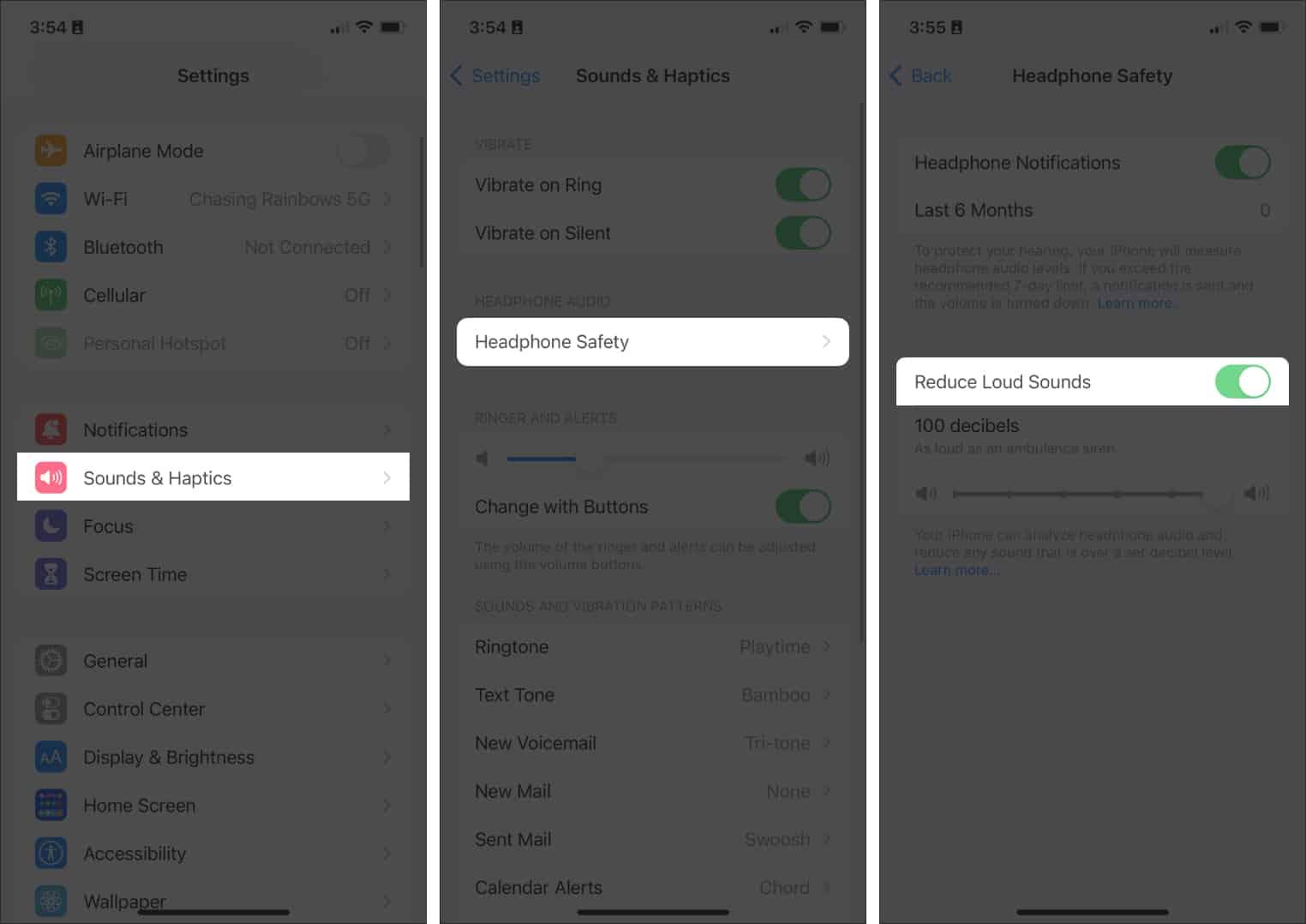 Disable the Headphone Safety feature on iPhone