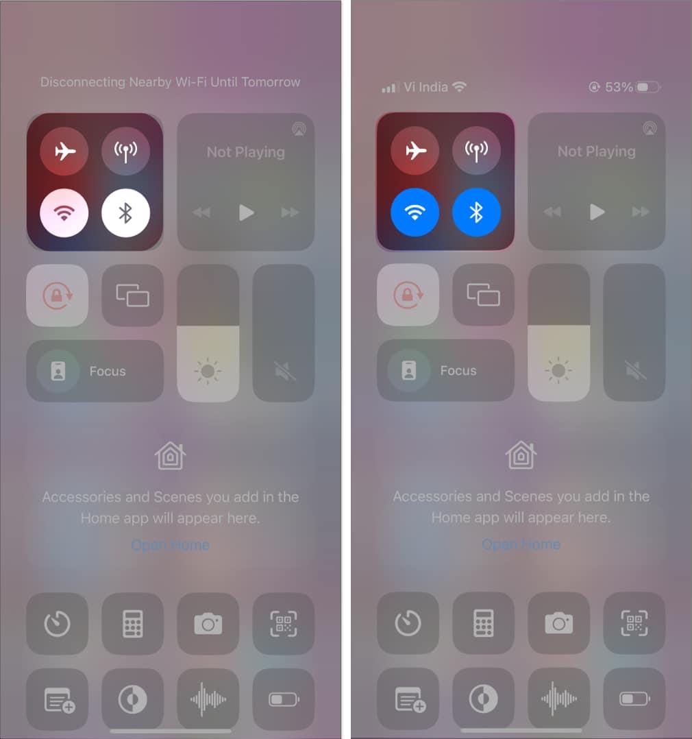 Enable Bluetooth and Wi-Fi on both iPhones