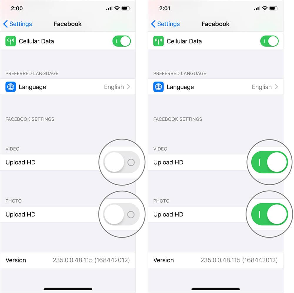 Enable Upload HD Photos and Videos on Facebook from iPhone and iPad