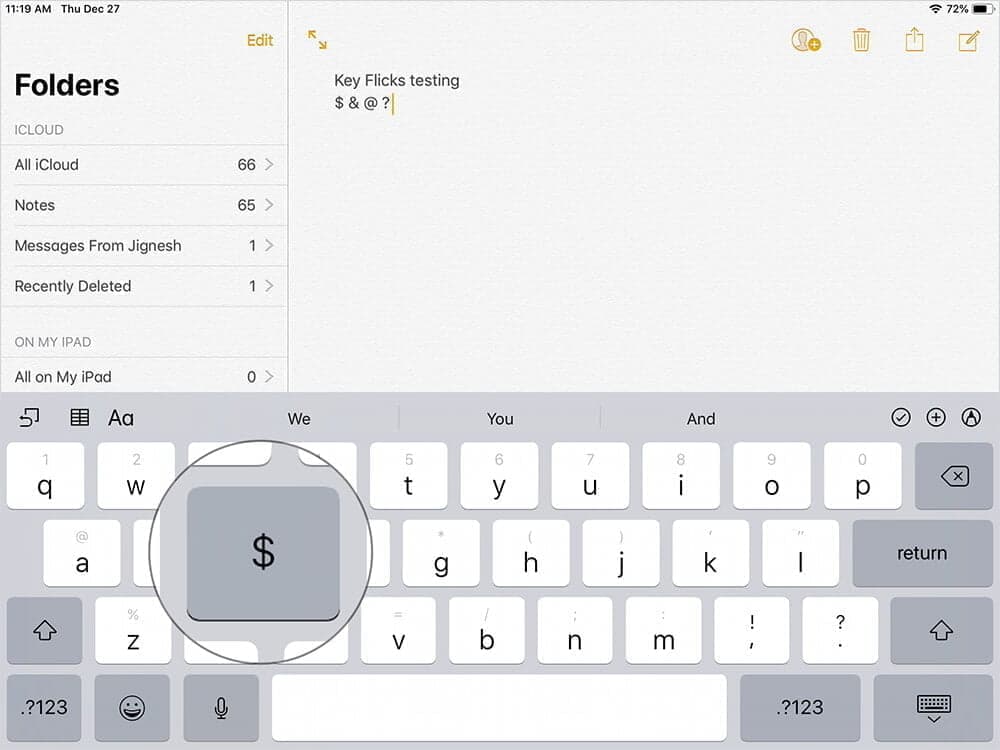 How to Use Key Flicks on iPad