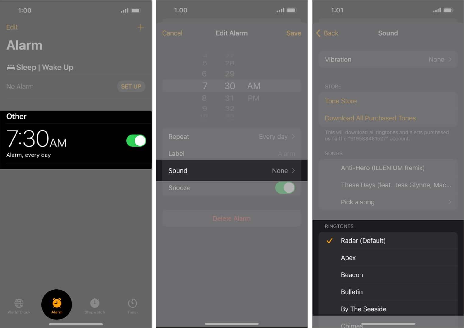 Set an Alarm Sound on your iPhone