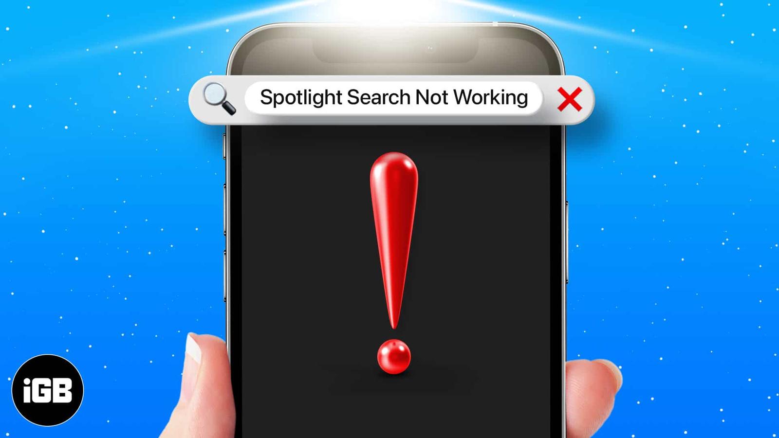 Spotlight search not working on iphone