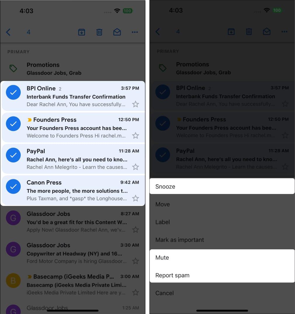 Work with bulk emails
