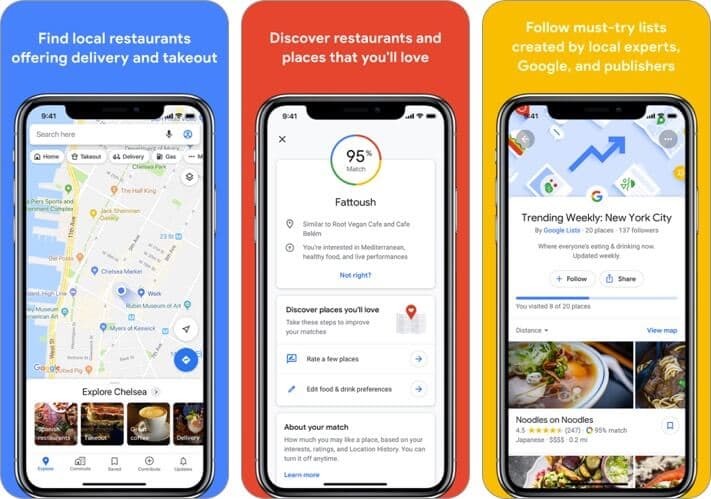 google maps iphone and ipad travel app screenshot