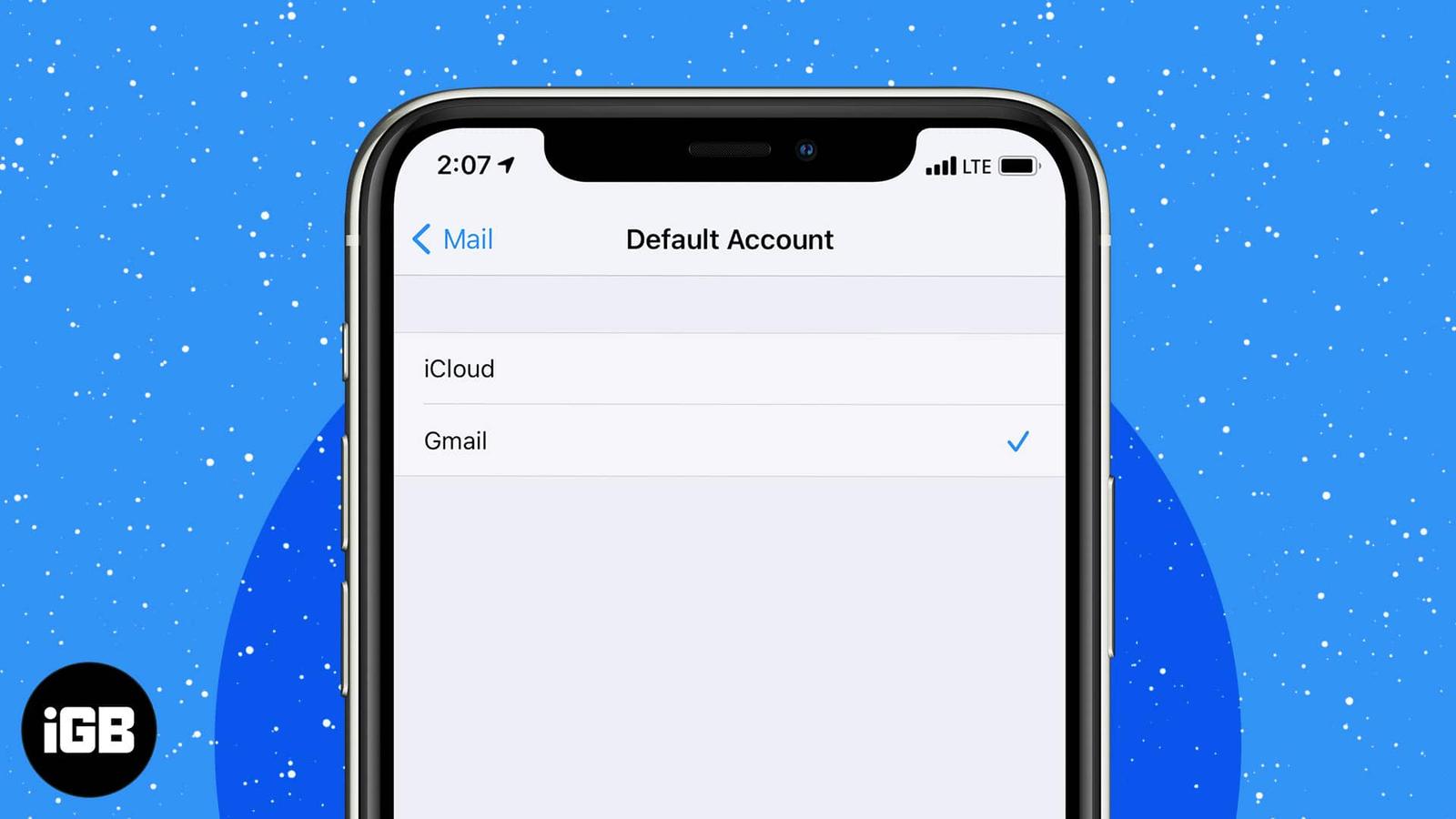 How to change the default email account on iPhone