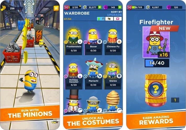 minion rush iphone and ipad kids game screenshot