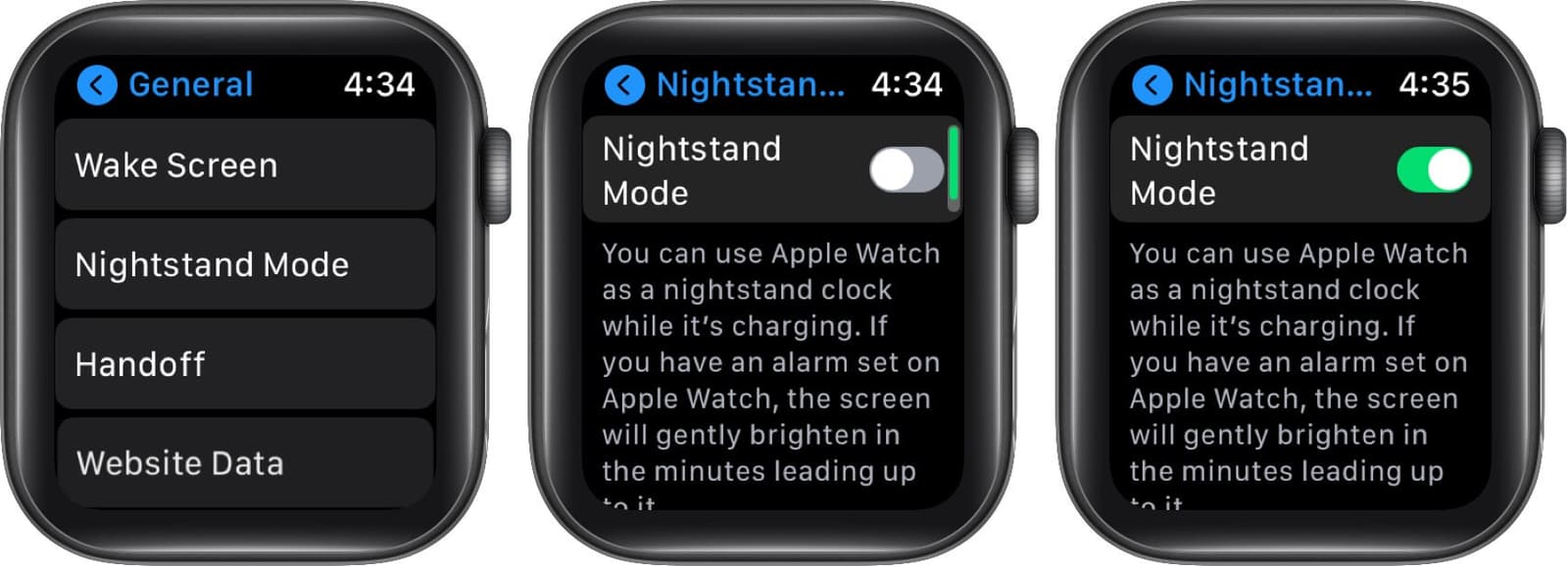 Turn ON Nightstand Mode on Apple Watch