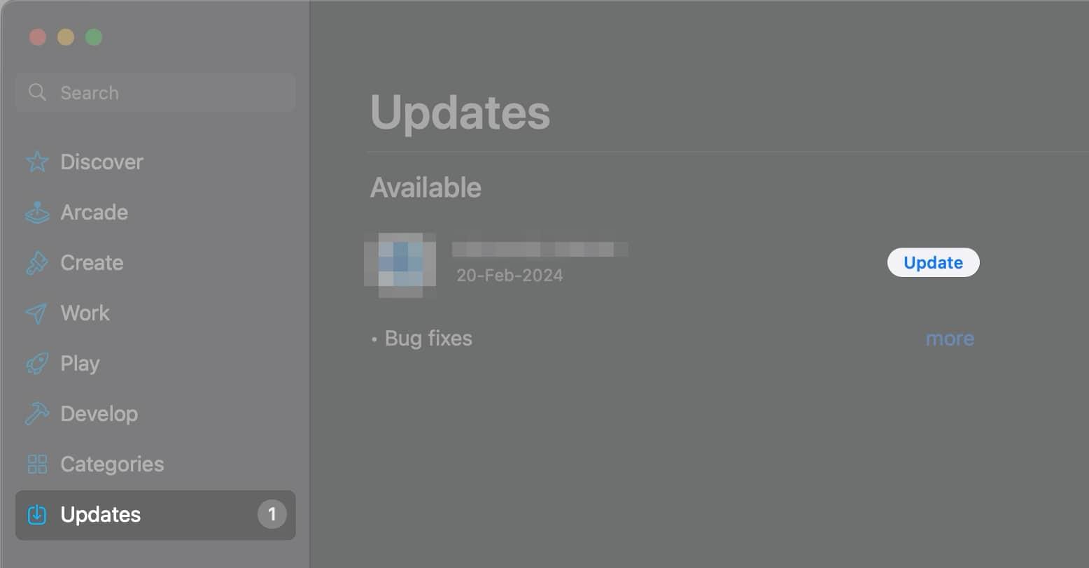 Go to Updates menu in Mac App Store, Click Update