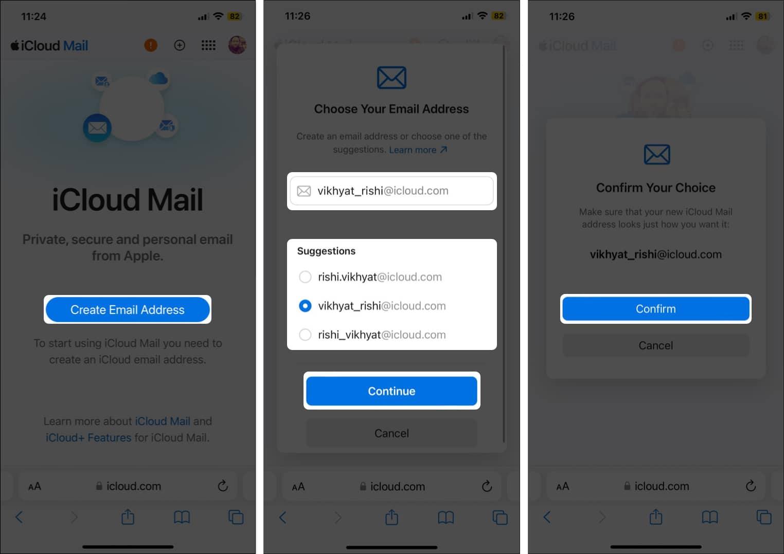How to Create iCloud Email on android