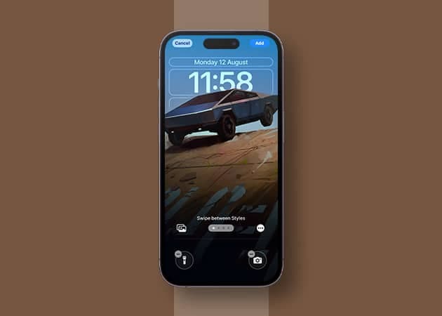 Tesla Cybertruck Depth effect wallpaper Mockup