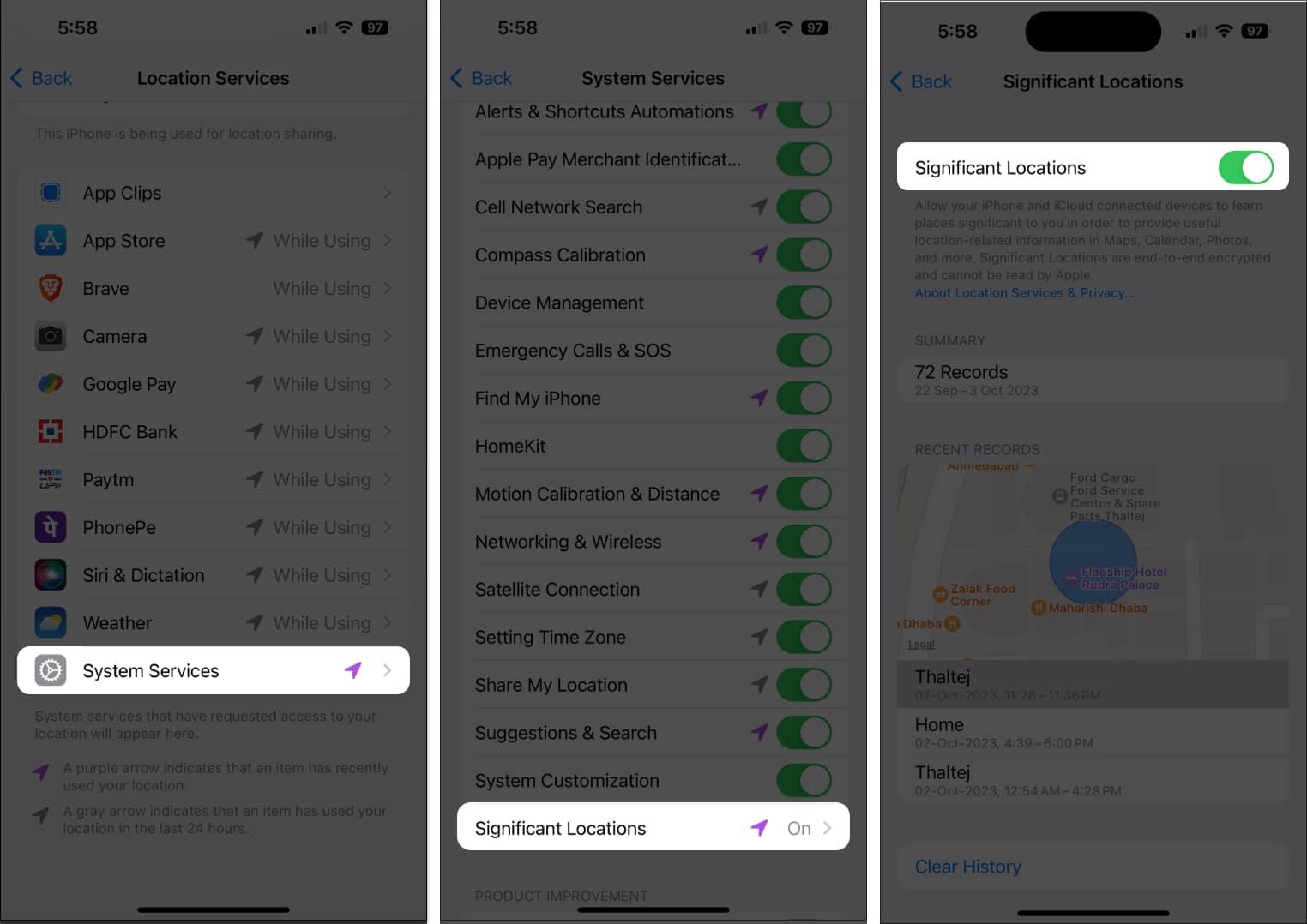 Tap-Systtem-Services-Significant-Locations-toggle-on-Significant-locations