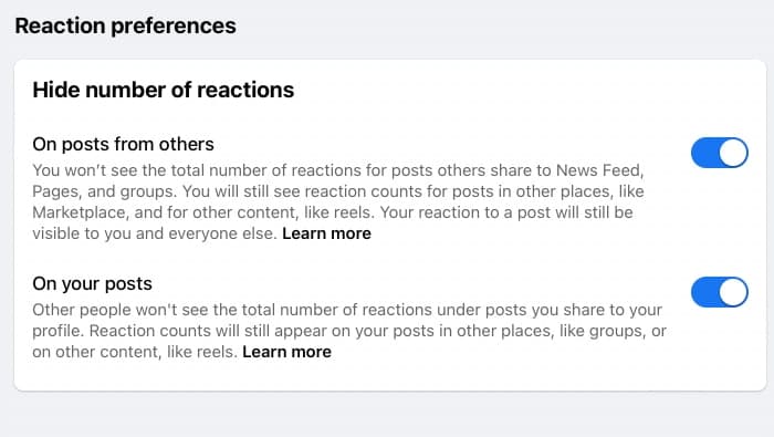 Toggle on on your posts on posts from others