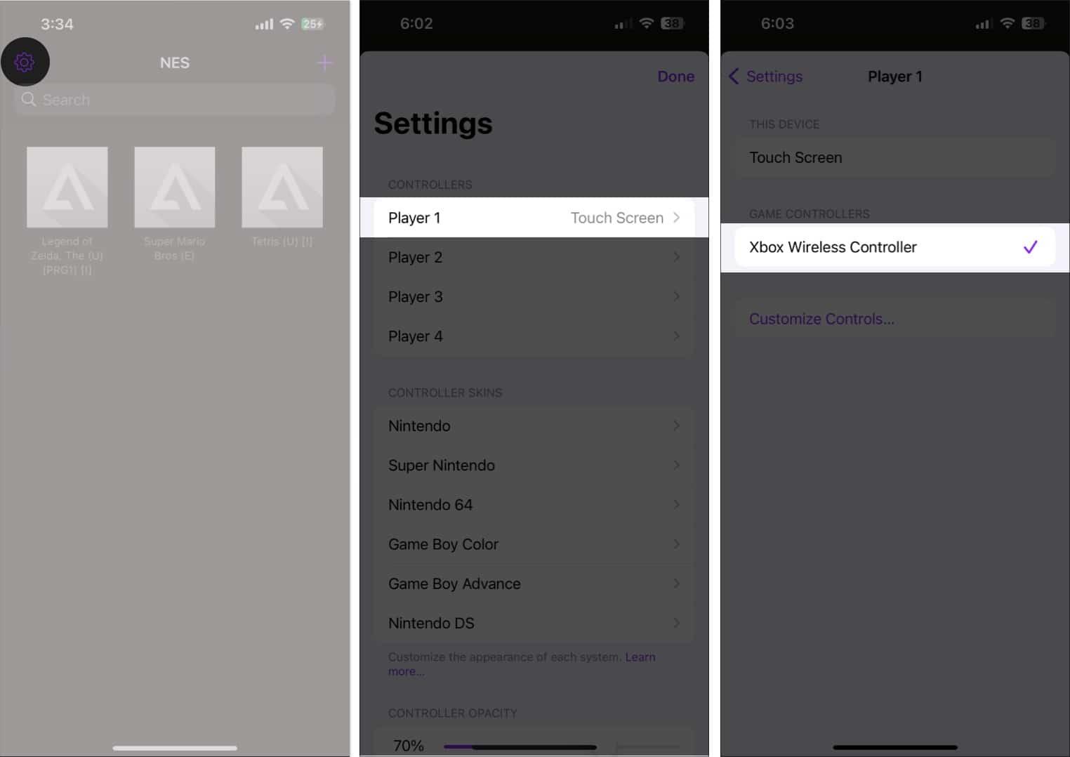 Connect game controller in Delta iOS emulator 