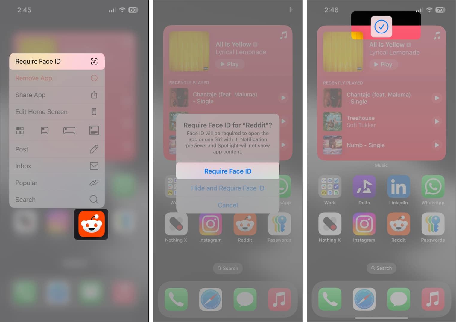 Locking an app with Face ID on an iPhone in iOS 18.