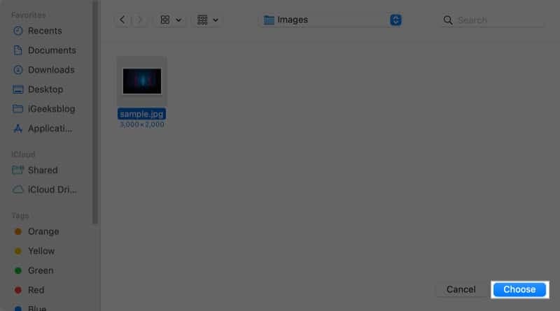 Select Choose to add background and to join call