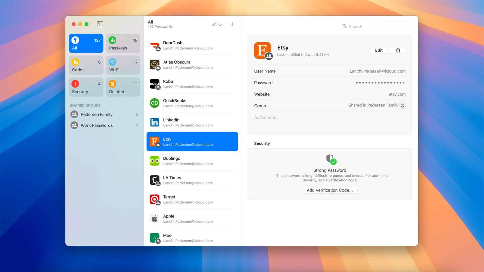 New Passwords app